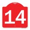 Signmission Designer Series Sign-Sign W/ Number 14, Red & White Aluminum Sign, 18" x 18", RW-1818-22908 A-DES-RW-1818-22908 - alternate 1